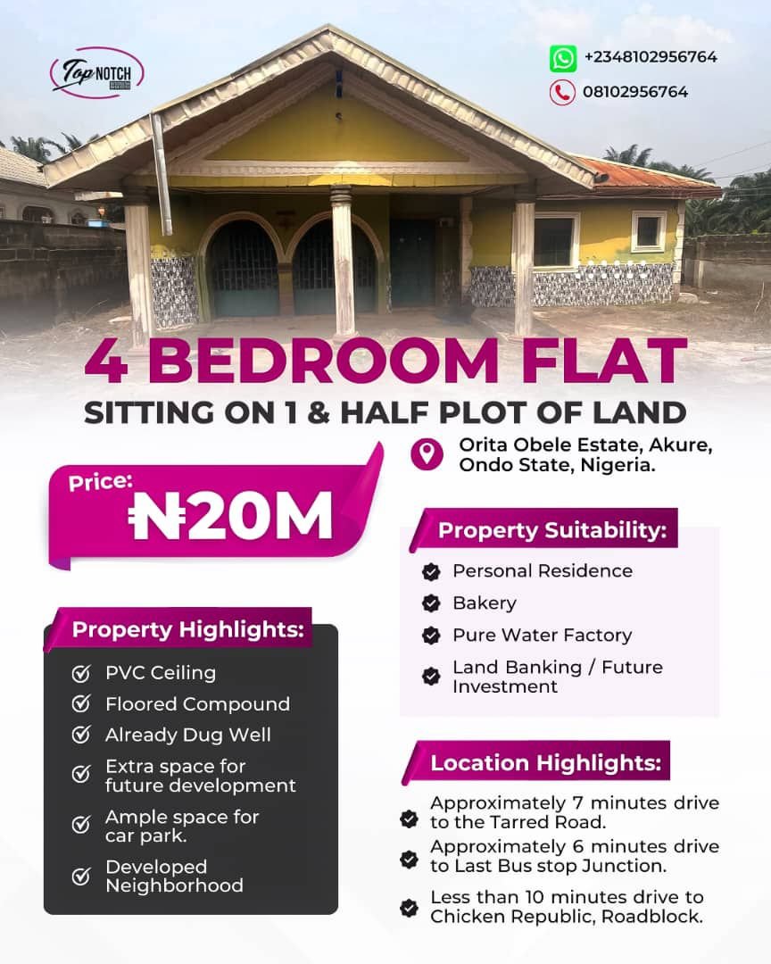 𝟰 𝗕𝗘𝗗𝗥𝗢𝗢𝗠 𝗙𝗟𝗔𝗧 𝗦𝗜𝗧𝗧𝗜𝗡𝗚 𝗢𝗡 𝟭 & 𝗛𝗔𝗟𝗙 𝗣𝗟𝗢𝗧 𝗢𝗙 𝗟𝗔𝗡𝗗